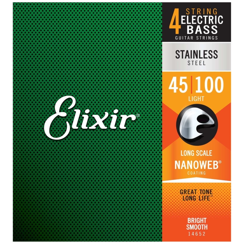 Elixir 14652 Stainless Steel E-Bass Strings, 45-100